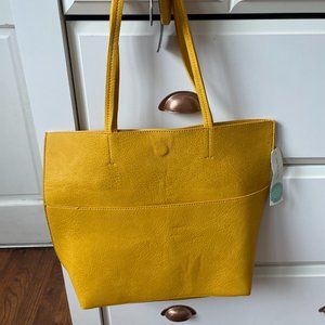 Street Level Waverly Yellow Tote with Clutch NWT